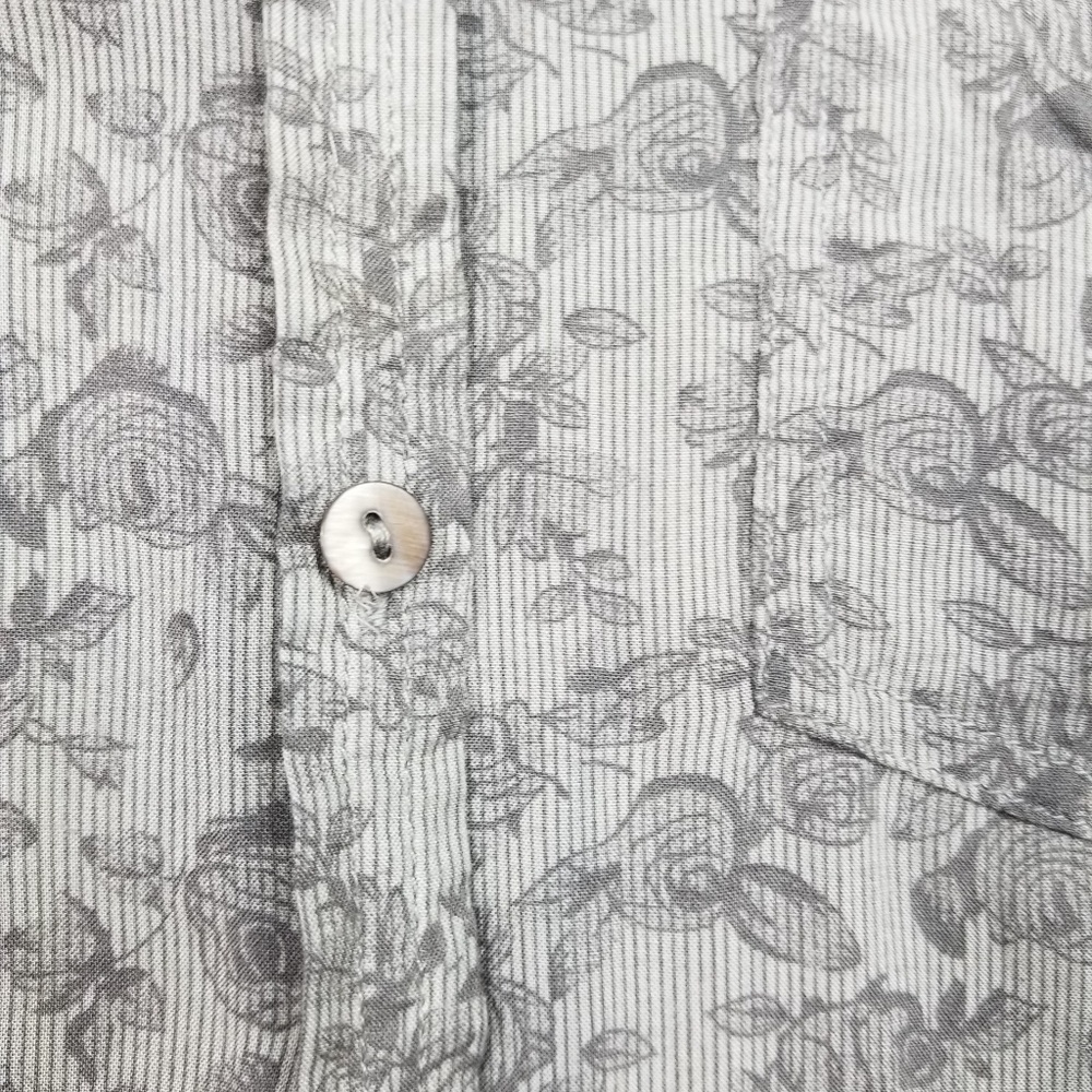 A Gray Flower Patterned Button Down - Picture 2 of 8
